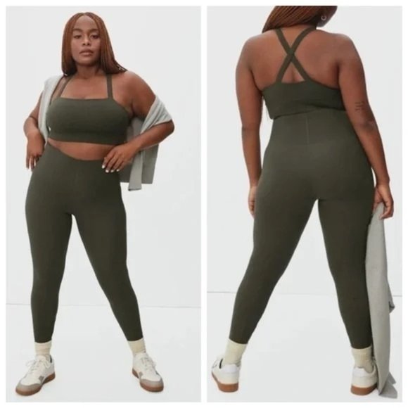 Everlane The Perform Sculpt Legging Ankle Crop Dark Forest Olive Green Size S - Picture 1 of 4